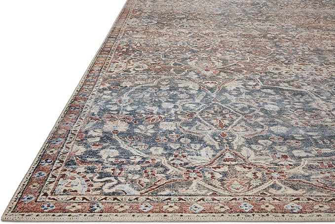 Loloi Chris Loves Julia Jules Collection JUL-06 Denim/Spice 2'-3'' x 3'-9'', .13" Pile Height, Accent Rug