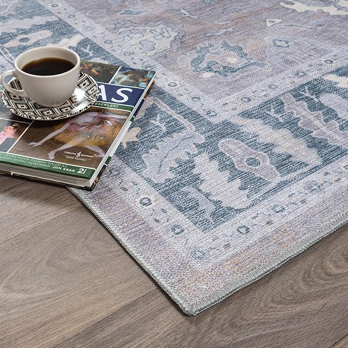 Fame Rugs Gray Modern Oushak Rug 2'6"x13, Vintage Turkish Colorful Oriental Antique Inspired Long Runner Rugs, Luxury Living Room Bedroom (389GBB, 2'6" x 13')