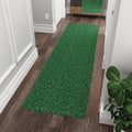 Ottomanson 2' x 8' Hallway Runner with Scraper Pile Extra Durable Non-Slip Rug Mat for Indoor & Outdoor Use - Ideal for Kitchen, Entryway, Patio & Garage - High-Traffic Carpet, Green