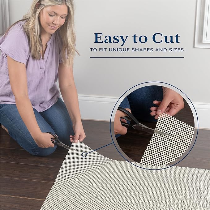 Veken 9x13 Ft Rug Pad Gripper for Hardwood Floors, Non Slip Rug Pads for Area Rugs, Thick Rug Grippers for Tile Floors, Under Carpet Anti Skid Mat, Keep Your Rugs Safe and in Place