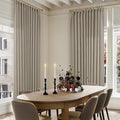 Linen Sheer Pleated Curtains 120 Inches Long 70 Inch Wide Patio Sliding Door Curtains Light Filtering Semi Sheer Pinch Pleat Drapes Burlywood Taupe Extra Wide 70x120 Drapes for Living Dining Room