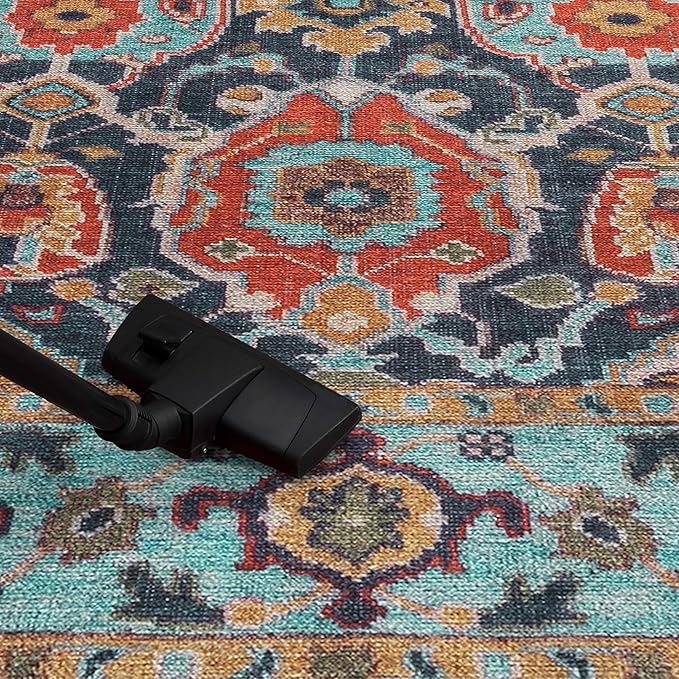 Keen Home Design 10x14 Rug - Machine Washable Area Rug with Non-Slip Backing, Ideal for Living Room, Dining Room, Bedroom - Vintage, Easy Clean, Durable, Low Pile Rug - (9'7" x 14')