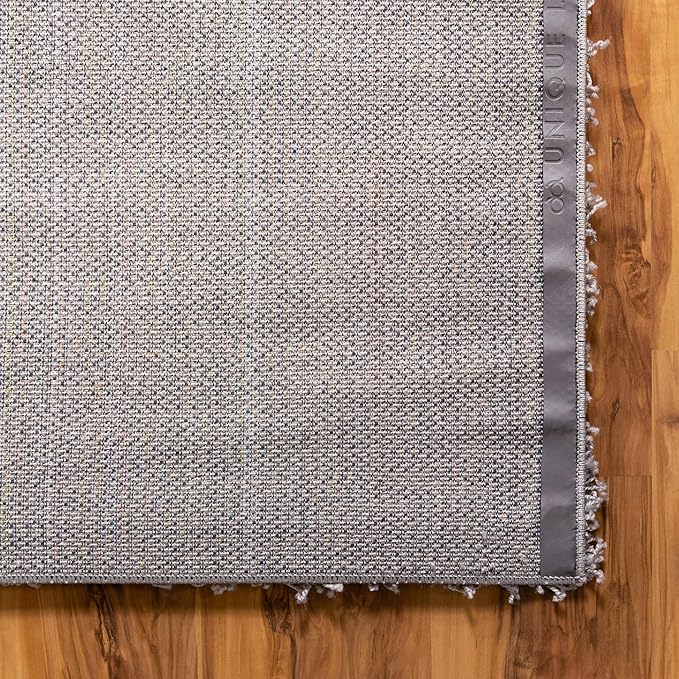 Unique Loom Solid Shag Collection Area Rug (10' x 13' 11" Rectangle, Cloud Gray)