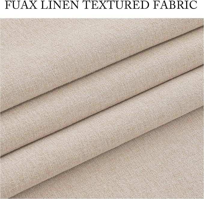 RYB HOME 4 in 1 Set Dust Filter - Soundproof - Blackout - Insulating, Energy Efficiency Linen Curtains for Kids Bedroom Living Room Divider Apartment Hotel Office Theatre, Taupe, W 52 x L 84, 2 Pcs