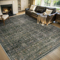 MontVoo-Vintage Area Rugs 8X10 Green Rugs for Living Room-Soft Distressed Printed Rugs for Bedroom-Non Slip Carpet-Machine Washable Rug for Dining Room Living Room Bedside Office