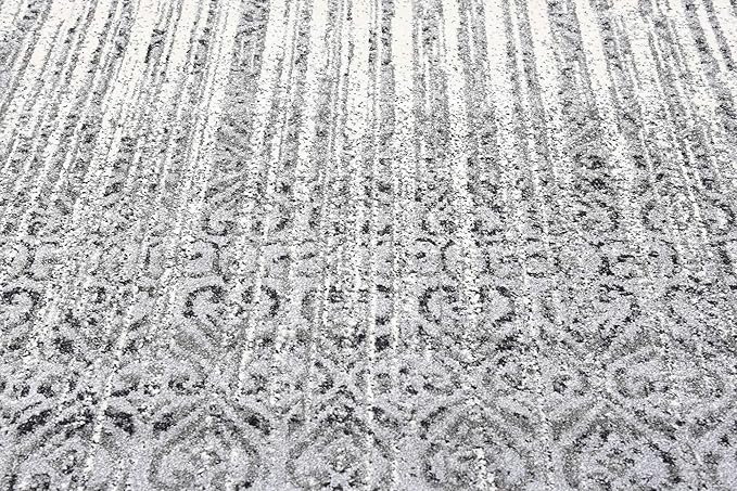 Unique Loom Del Mar Collection Area Rug - Jennifer (7' 10" Square, Gray/ Black)