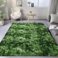 PAGISOFE Fluffy Dark Green Rugs for Living Room 5x8, Modern Abstract Bedside Carpets, Plush Rug High Pile Emerald Green Rugs for Kids Boys Girls Teen Dorm Nursery Room Decor Aesthetic, No-Shedding