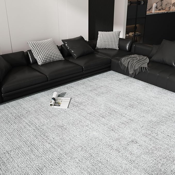 8 x 10 Area Rugs for Living Room, Machine Washable Modern Soft Rugs Gray Carpet for Bedroom Floor Non-Slip Kitchen Rug Indoor Corridor Home Office | Light Grey