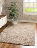 Unique Loom Solid Shag Collection Area Rug (5' 3" x 8' Rectangle, Taupe)