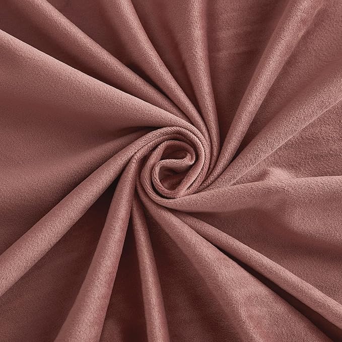 RYB HOME Wild Rose Velvet Curtains 102 inches, Back Tab Soft Fabric Room Darkening Thermal Insulated Luxurious Home Decor Curtains for Living Room Bedroom, W 52" x L 102", 2 Panels Set