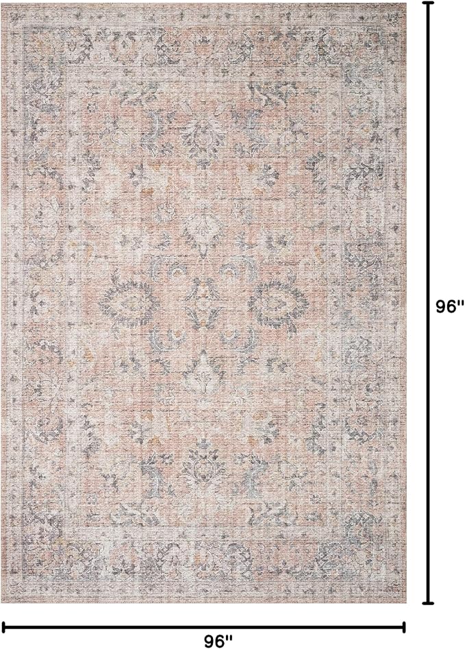 Loloi Skye Collection SKY-01 Blush/Grey 8'-0" x 8'-0" Round Area Rug