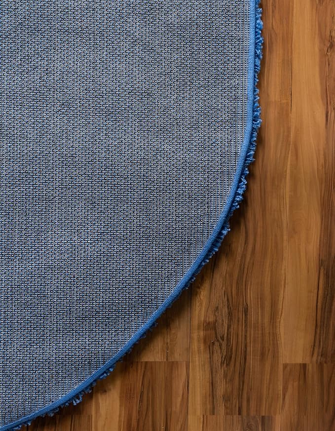 Unique Loom Solid Shag Collection Area Rug (3' 3" x 5' 3" Oval, Periwinkle Blue)