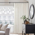 Memory Shape Trained Pinch Pleated Linen Curtains 100 Inches Long for Living Room Bedroom Custom Pleat with Hooks for Track Back Tab Light Filtering Window Curtain 100 Inch Drapes for Dining Room