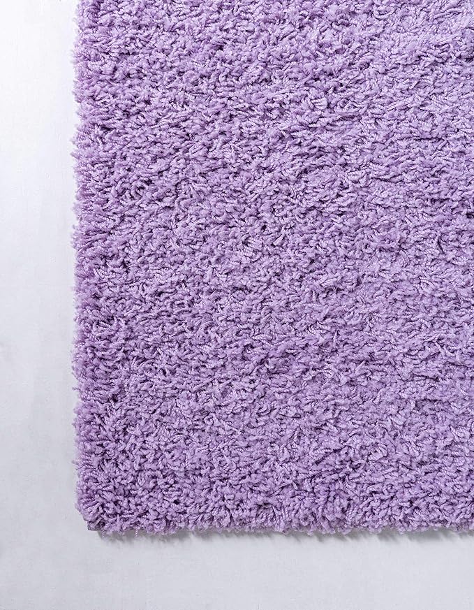 Unique Loom Solid Shag Collection Area Rug (5' 1" x 8' Rectangle Lilac)