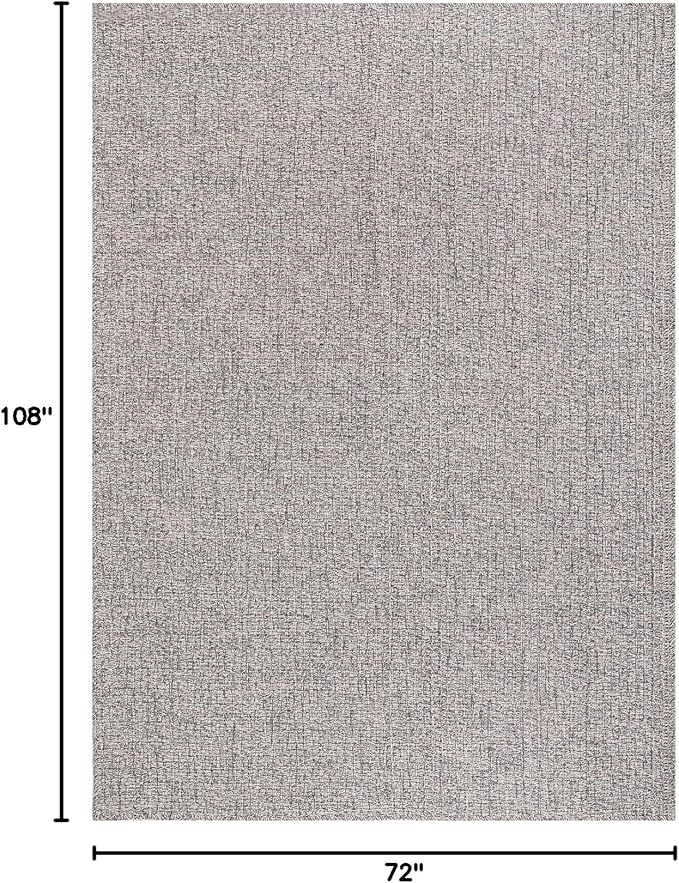 Easy Jute Rug 6x9 Indoor Outdoor Natural Rugs Solid Fiber Rug Woven Area Rug Boho Easy Clean Inside Carpet for Living Room Bedroom Dining Room Hallway or Outdoor Patio Porch (6 X 9 Silver)