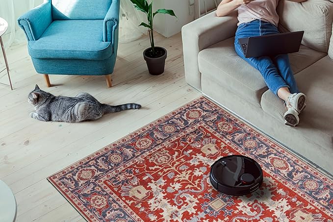 Keen Home Design 2x7 Rug - Machine Washable Runner Rug with Non-Slip Backing, Ideal for Hallway, Entryway, Kitchen, Laundry Room - Vintage, Easy Clean, Durable, Low Pile Rug - (2'6" x 7')