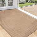 BEQHAUSE Door-Mat Non-Slip Front Doormat Low-Profile Entrance Mats for Front Door Entry Resist Dirt Washable Doormat Absorbent Entryway Door Mat,Taupe,32"x48"