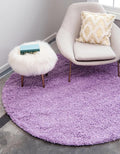 Unique Loom Solid Shag Collection Area Rug (3' 3" Round, Lilac)