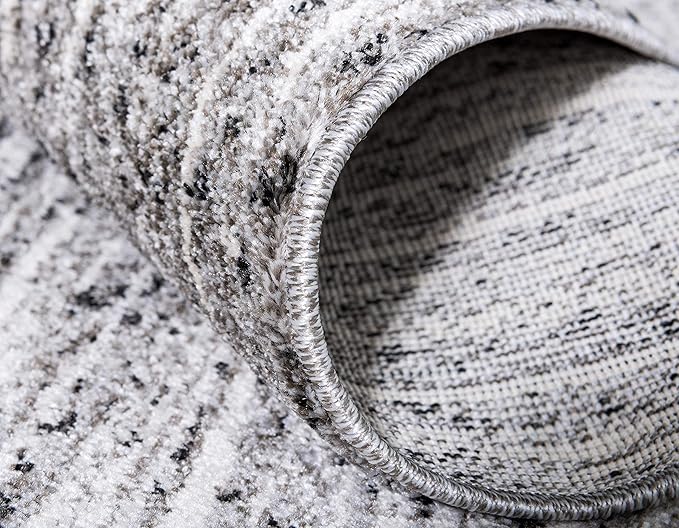 Unique Loom Del Mar Collection Area Rug - Jennifer (2' 7" x 10' Runner, Gray/ Black)