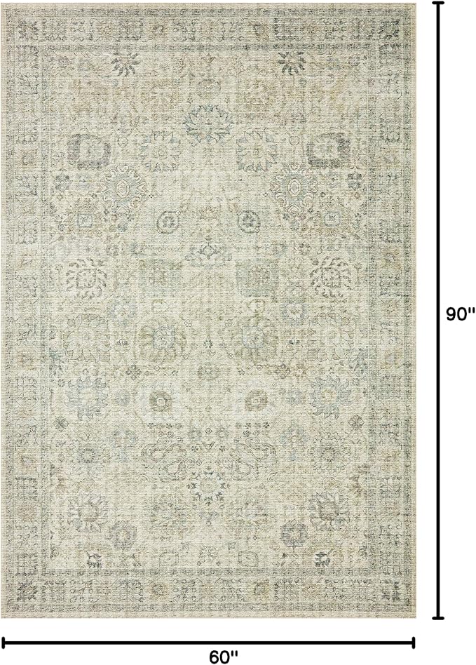 Loloi II Skye Collection SKY-14 Natural/Sage 5'-0" x 7'-6" Area Rug