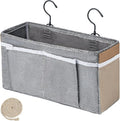 Bedside Caddy, bedside organizer, Hanging Organizers, Storage Bags with Self-adhesive on The Back to Hang Over Beds for Headboards, Bunk Bed, Car Seat Back Organizers (Upgraded Version Grey)