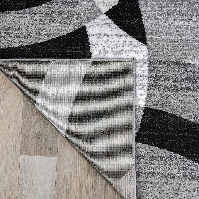 Rugshop Contemporary Abstract Circles Perfect for high Traffic Areas of Your Living Room,Bedroom,Home Office,Kitchen Area Rug 10' x 14' Gray