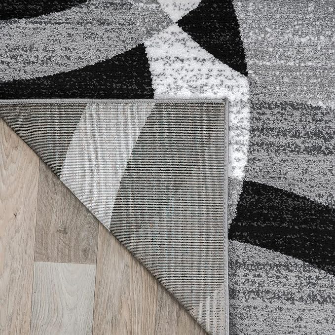 Rugshop Contemporary Abstract Circles Perfect for high Traffic Areas of Your Living Room,Bedroom,Home Office,Kitchen Runner Rug 2'7" x 8' Gray