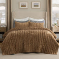 Bedsure Velvet Quilt Queen Size Set - Lightweight Velvet Comforter Queen, Luxury Bedspread Coverlet, Ultra-Soft Winter Bedding Set with 2 Pillow Shams, 90"x96", Caramel Gold