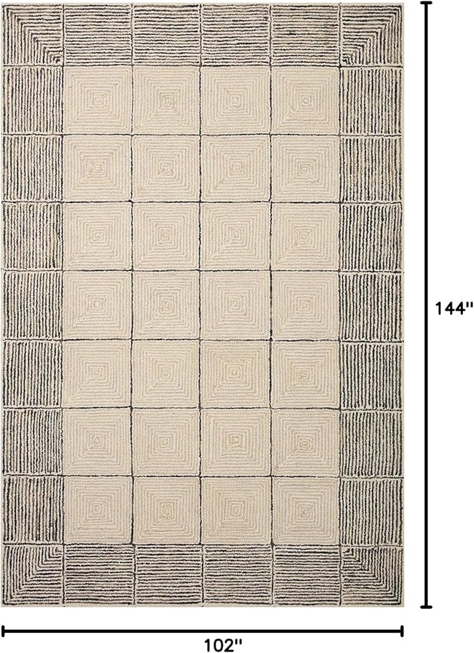Loloi Chris Loves Julia Francis Collection FRA-02 Cream/Black 8'-6" x 12' Area Rug