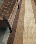 Custom Length Hallway Runner Rug,Slip Resistant,Meander Brown, 26 Inch X 34 feet, Sold and Priced Per Foot