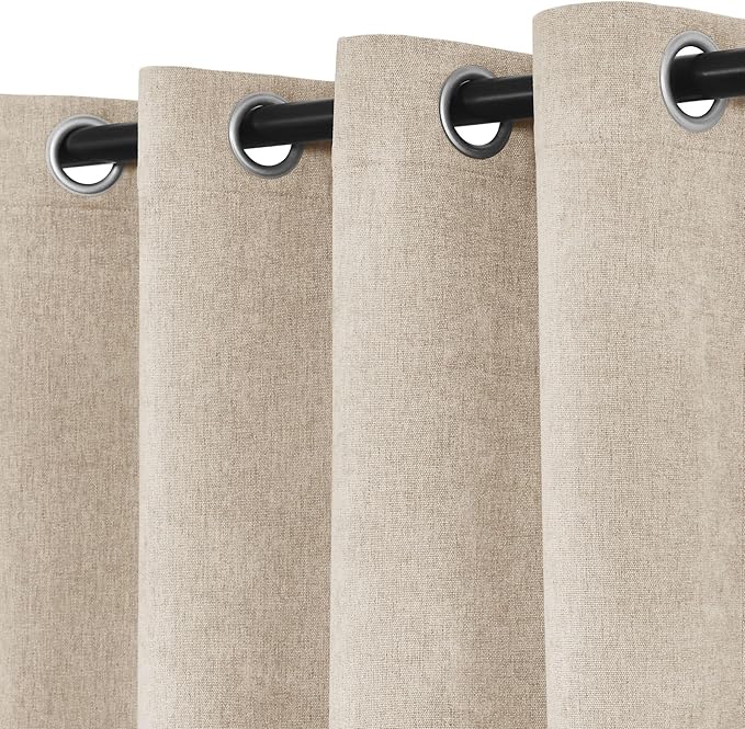 Macochico 100% Blackout Curtains Insulted Window Panels for Bedroom Living Room Dining Room Luxury Chenille Curtains Classic Home Decor Taupe Curtains with Tieback 52" Wx72 L Grommet 1 Panel