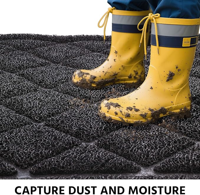 Front Door Mat Indoor Outdoor Entrance, 36" x 48" All-Season Heavy Duty Waterproof Doormat, Non-Slip Absorbent Entryway Mat, Easy to Clean, Low Profile Commercial Floor Mat for Indoor Outdoor