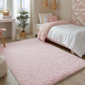 PAGISOFE Pink Rugs for Girls Bedroom 4x6 Ft Fluffy Cute Girls Room Decor Aesthetic Area Rugs Kawaii Baby Nursery Rugs Plush Playroom Shag Teen Girl Rug Thick Fur Dorm Rug Living Room Carpet