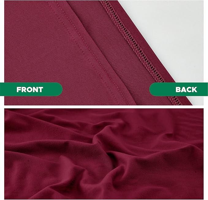Biscaynebay Decorative Box Spring Cover King & Cal King Size, Burgundy Luxurious Jersey Knitting Stretchy Wrap Around 4 Sides Bed Skirt for Home/Hotels, Easy Fit Wrinkle & Fade Free Machine Washable