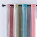 XiDi Curtains for Bedroom Decor, Rainbow Pink-Blue-34-54