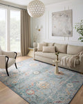 Loloi Margot Collection MAT-06 Denim/Multi 2'-6" x 9'-6" Runner Rug feat. CloudPile, No-Shed Easy Clean Large Patterned Area Rug for Living Room, Bedroom, Dining Area