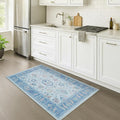 Fame Rugs Blue Modern Oushak Rug 2'6"x13, Vintage Turkish Colorful Oriental Antique Inspired Long Runner Rugs, Luxury Living Room Bedroom (995BB, 2'6" x 13')