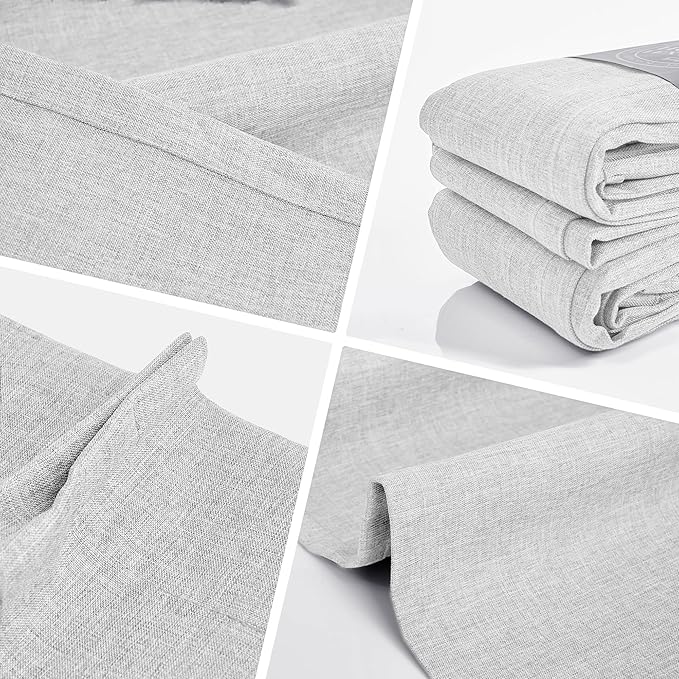 WdFour 24x30 Inch Pinch Pleated Blackout Cafe Curtains - Pack of 2, 100% Light Blocking Back Tab Drapes for Half Windows, Kitchen & Bathroom Short Curtains (Greyish White)