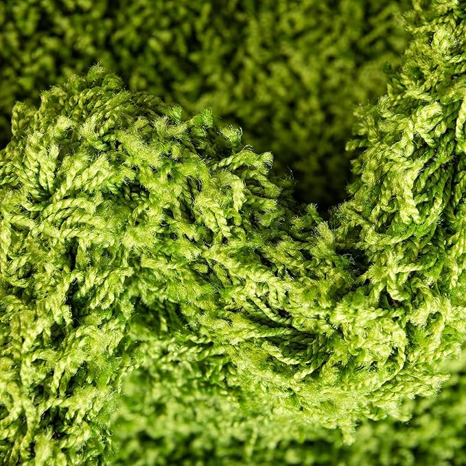 Unique Loom Solid Shag Collection Area Rug (2' 6" x 13' 1" Runner, Grass Green)