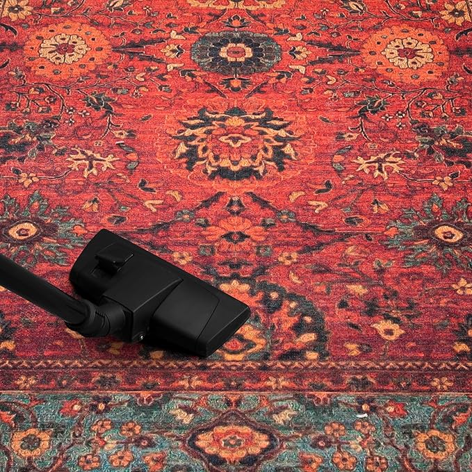 Keen Home Design 2x12 Rug - Machine Washable Runner with Non-Slip Backing, Ideal for Hallway, Entryway, Kitchen, Laundry Room - Vintage, Easy Clean, Durable, Low Pile Rug - (2'6" x 12')