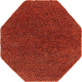 Unique Loom Solid Shag Collection Area Rug (4' 1" Octagon, Terracotta)