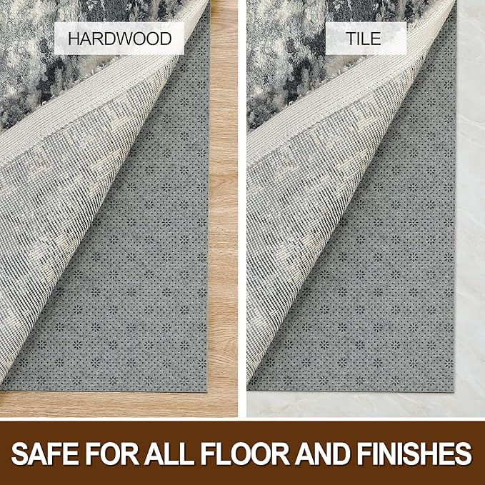 LINLA Dual Surface Felt+Rubber Non-Slip Rug Pad, 2'x8', 1/4" Thick, Strong Grip Cushioning Support Pad, Double-Side Anti-Skid, Safe for All Floor and Finishes, Extra Comfort