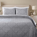 Superior 3 Piece Bedspread Set, Home Bed Decor, Decorative Bed Spread, 2 Pillow Shams, Medium Weight Blanket, Floral Matelasse Coverlet, Bedding Essentials, Enzy Collection, California King, Charcoal