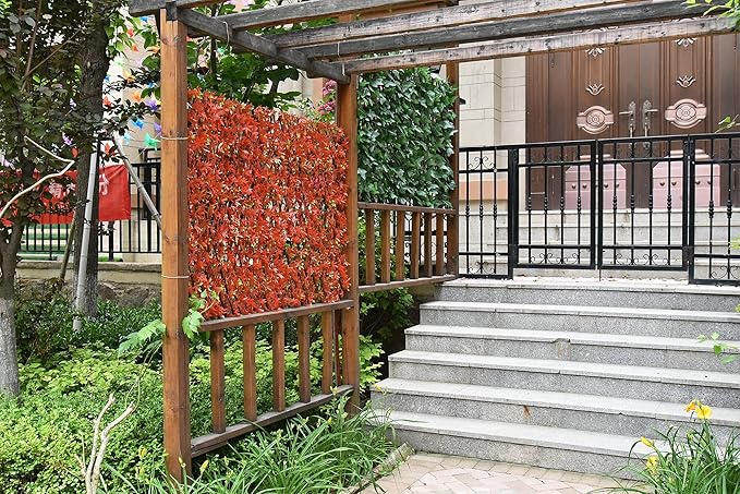 Sumery Expandable Fence Privacy Screen for Balcony Patio Outdoor,Decorative Faux Ivy Fencing Panel,Artificial Hedges (Single Sided Leaves) (1, Green-Ivy)