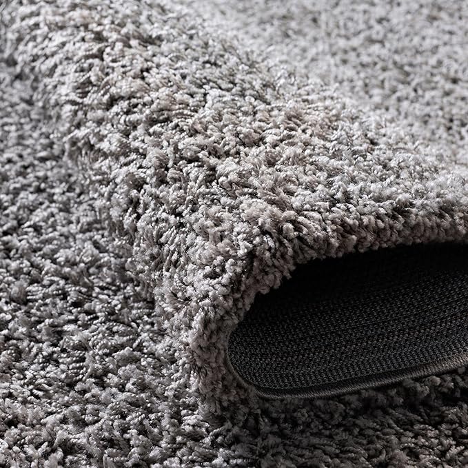Unique Loom Solid Shag Collection Area Rug (8' Octagon, Cloud Gray)