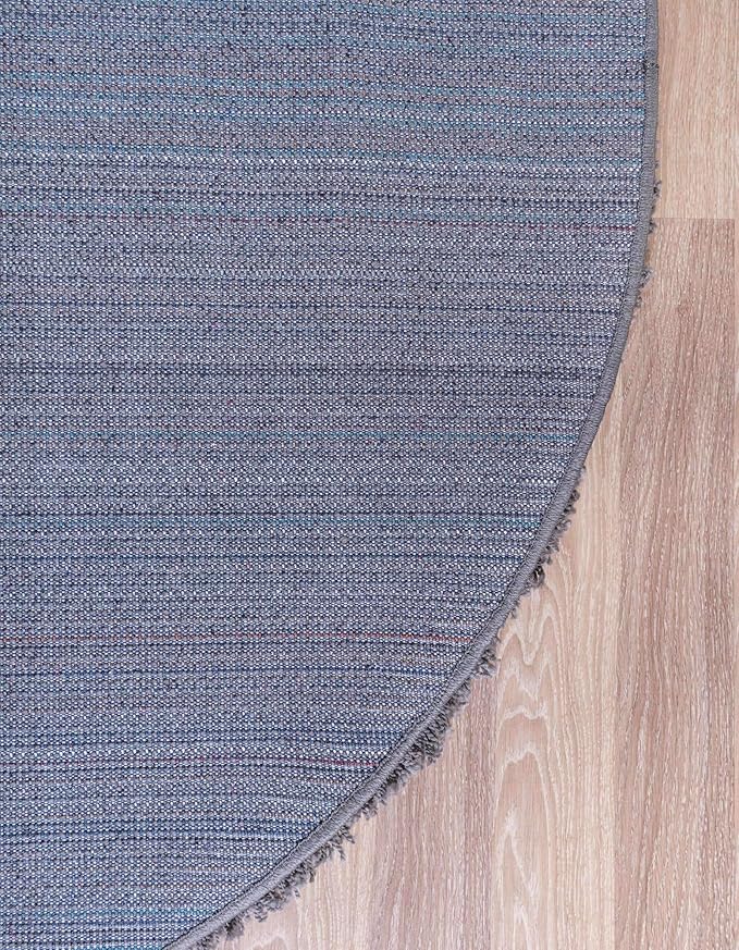 Unique Loom Solid Shag Collection Area Rug (5' 1" Round Graphite Gray)