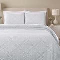Superior 3 Piece Bedspread Set, Home Bed Decor, Decorative Bed Spread, 2 Pillow Shams, Medium Weight Blanket, Floral Matelasse Coverlet, Bedding Essentials, Enzy Collection, King, Silver
