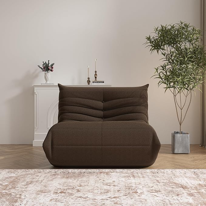 Bean Bag Chair, Memory Foam Bean Bag Sofa Large Bean Bag Chair for Adults, Bean Bag Chairs for Teens with High Density Comfortable Foam, Memory Foam Lazy Sofa for Living Room, Bedroom (Coffee)