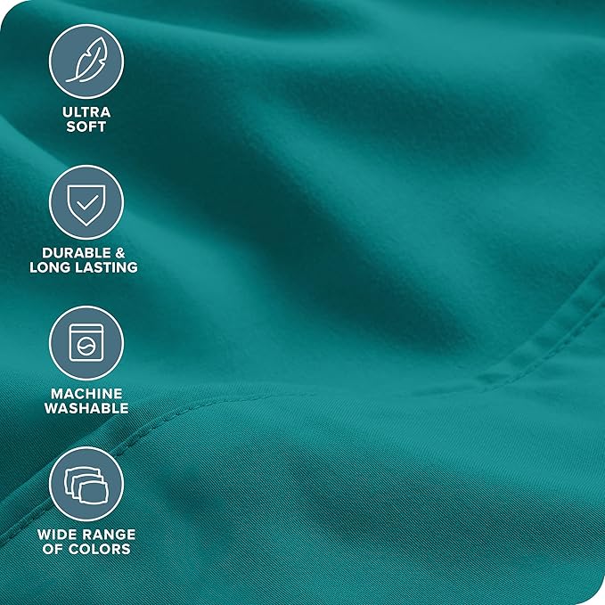 Bare Home Hotel Luxury Full Sheet Set, Extra Soft - 6 Piece Set - Deep Pockets - Easy Fit - Cooling & Breathable - Wrinkle, Fade, Stain Resistant - Includes 4 Pillowcases (Full, Emerald)