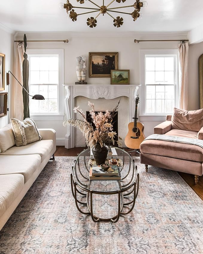Loloi II Skye Collection SKY-01 Blush/Grey 2'-3" x 3'-9" Accent Rug